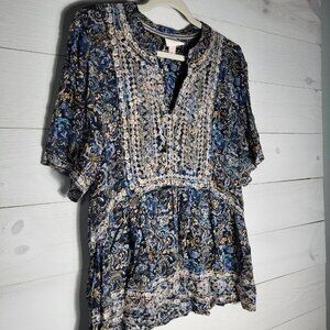 Knox Rose Embroidered Floral Top Flowy Boho Cottagecore